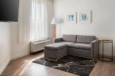 a living room with a couch and a window at TownePlace Suites Wilmington Newark / Christiana in Newark