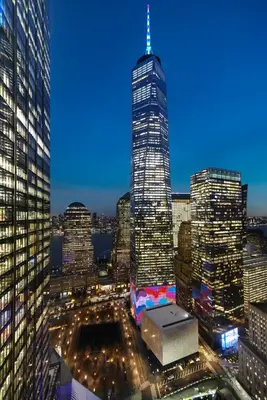 a view of a city skyline at night at M Social Hotel New York Downtown in New York