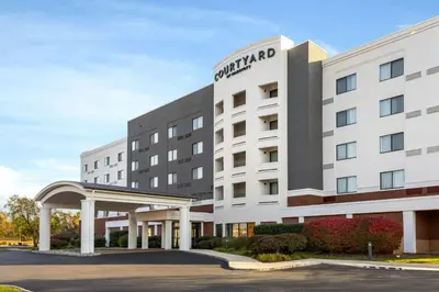 a rendering of the front of a hotel at Courtyard by Marriott Ewing Princeton in Ewing