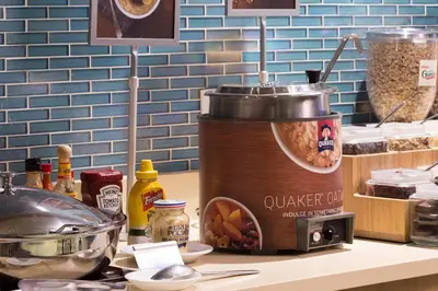 a kitchen counter with a can of oatmeal on it at SpringHill Suites Quakertown Pennsylvania in Quakertown