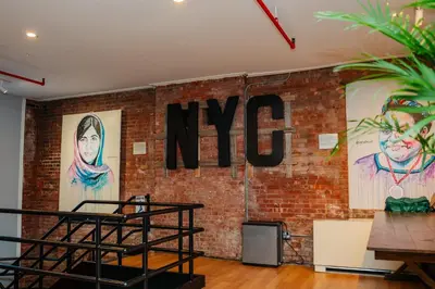 a brick wall with the msg sign on it at HI New York City Hostel in New York