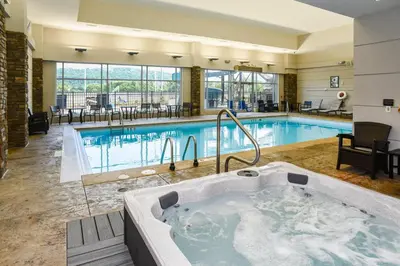 a large swimming pool with a hot tub at Tioga Downs Casino and Resort in Nichols