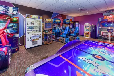 a arcade with several video games in a room at Tioga Downs Casino and Resort in Nichols