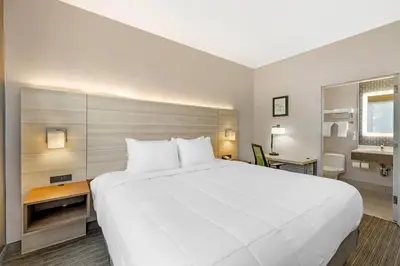a large white bed in a hotel room at Country Inn & Suites by Radisson, Staten Island in Staten Island