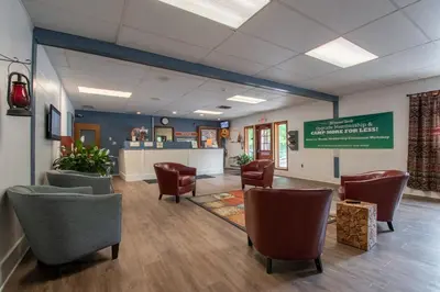 a waiting room at a hospital with chairs at Circle M Camping Resort Yurt in Lancaster