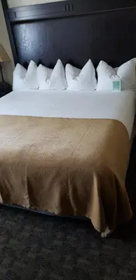 a bed with white pillows and a brown blanket at Heritage Hotel Lancaster in Lancaster