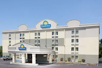 a rendering of the front of a hotel at Days Inn by Wyndham Wilkes Barre in Wilkes-Barre