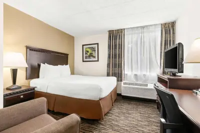 a hotel room with a bed and a television at Best Western Hazlet Inn in Hazlet