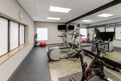 a gym with tread machines and a treadmill at Hampton Inn Nanuet in Nanuet