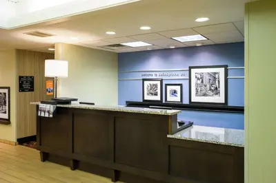 a waiting room at a hospital with a reception counter at Hampton Inn Selinsgrove/Shamokin Dam in Shamokin Dam