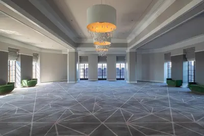 a large room with a chandelier on the ceiling at Kimpton Hotel Palomar Philadelphia by IHG in Philadelphia