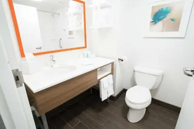a bathroom with a sink and a toilet at Hampton Inn Clarks Summit in Clarks Summit