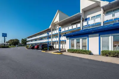 an empty parking lot in front of a building at Rodeway Inn Brooklawn in Brooklawn