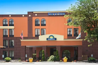 a rendering of the front of a hotel at Days Inn by Wyndham Reading Wyomissing in Reading