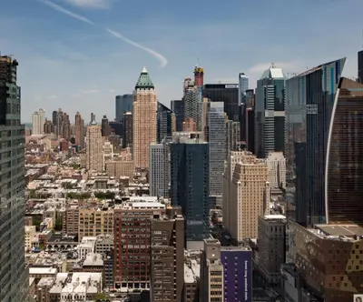 an aerial view of a city skyline at Aliz Hotel Times Square in New York