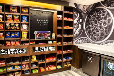 a grocery store with a large assortment of food on shelves at Hampton Inn Lebanon in Lebanon