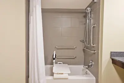 a bathroom with a sink and a shower at Holiday Inn Harrisburg East by IHG in Middletown
