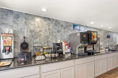 a kitchen with a counter top with a counter top at Best Western Westgate Inn in York
