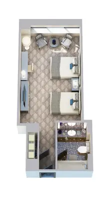 a rendering of a floor plan of a room at Lotte New York Palace in New York