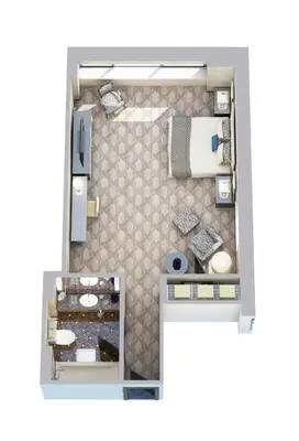 a rendering of a floor plan of aominiumominium at Lotte New York Palace in New York