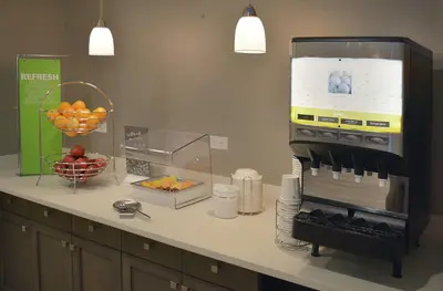 a kitchen with a counter with a food processor at Hampton Inn & Suites Philadelphia/Media in Media
