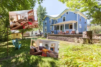 a collage of three pictures of a house at Village Suites in Margaretville