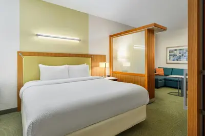 a hotel room with a bed and a couch at SpringHill Suites by Marriott Scranton Montage Mountain in Moosic