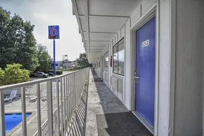 a blue door on the side of a building at Motel 6-New Cumberland, PA - Harrisburg - Hershey South in New Cumberland