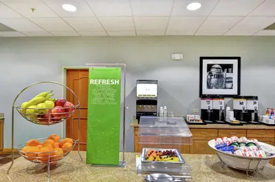 aastery with fruit in baskets on top of a counter at Hampton Inn Tunkhannock in Tunkhannock