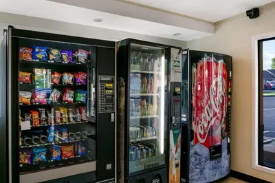 two vending machines with drinks and snacks in them at Red Roof Inn Denver in Denver