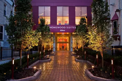 a building with a sign that reads homewood suites at Homewood Suites University City Philadelphia in Philadelphia