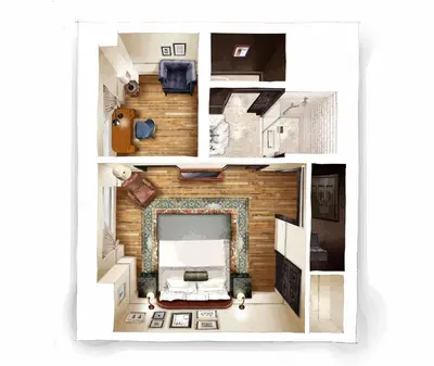 two views of a living room with a fireplace at The Ned NoMad in New York