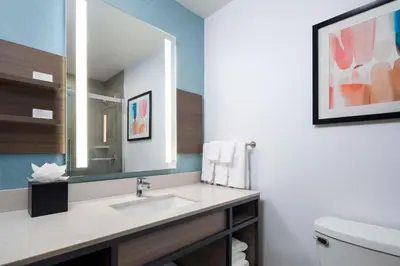 a bathroom with a sink and a mirror at Hilton Garden Inn Kennett Square in Kennett Square