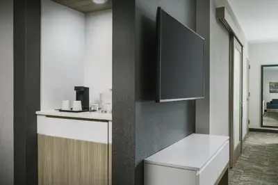 a small kitchen with a counter and a sink at SpringHill Suites by Marriott Philadelphia West Chester/Exton in Exton