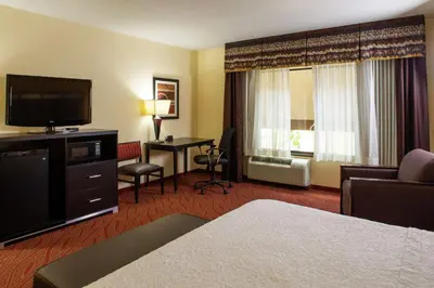 a hotel room with a bed and a flat screen tv at Hampton Inn Limerick in Limerick