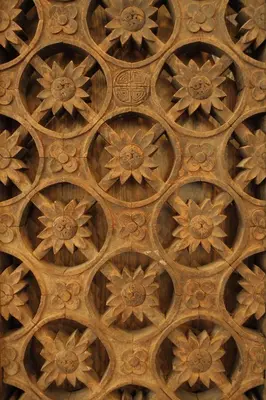 an ornate wooden ceiling in a building at Sanctuary NYC Retreats in New York