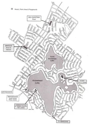 a map of a city with descriptions ofyards at Mt. Maplewood Chalet in Pocono Lake