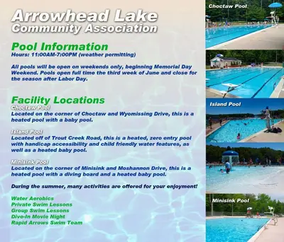 a flyer for a water park with a picture of a swimming pool at Mt. Maplewood Chalet in Pocono Lake