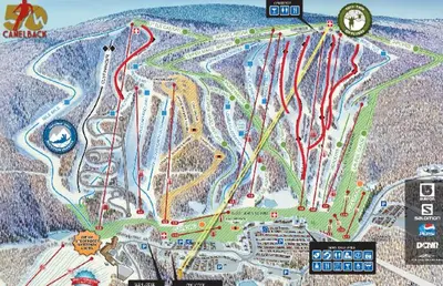 a map of a ski resort in the snow at Mt. Maplewood Chalet in Pocono Lake