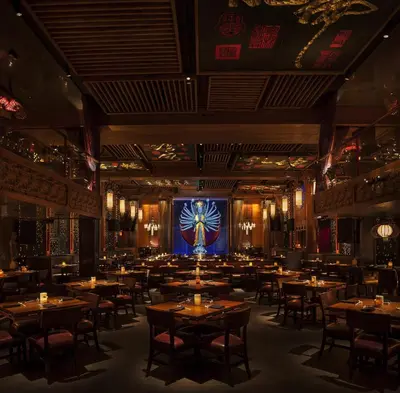 a rendering of a restaurant with tables and chairs at The Maritime Hotel in New York