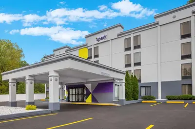 a rendering of the front of a hotel with a parking lot at Spark by Hilton Clarks Summit in Clarks Summit