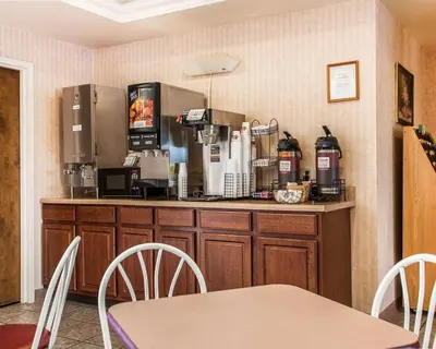 a kitchen with a counter with a coffee maker at Quality Inn Midway in Bethel