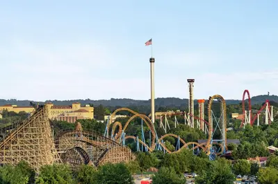 an amusement park with a roller coaster at Tru By Hilton Hershey Chocolate Avenue in Hershey