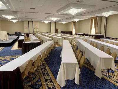 a large banquet hall with tables and chairs at Radisson Hotel Philadelphia Northeast in Trevose