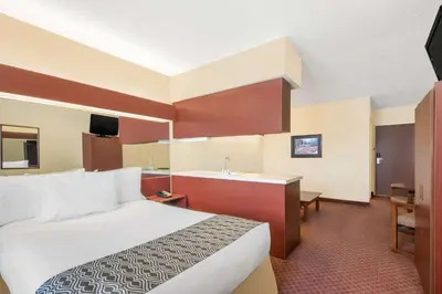 a hotel room with a bed and a sink at Microtel Inn & Suites by Wyndham Hamburg in Hamburg