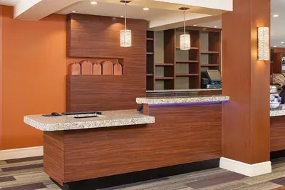 a lobby with a counter in a hotel room at Hyatt House Mount Laurel in Mount Laurel