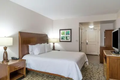 a hotel room with a bed and a television at Hilton Garden Inn Valley Forge/Oaks in Oaks