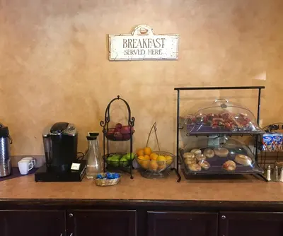 a counter top with a bunch of food on it at Waynebrook Inn in Honey Brook