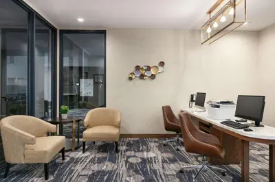 an office with a desk with a computer and chairs at Homewood Suites By Hilton Horsham Willow Grove in Horsham
