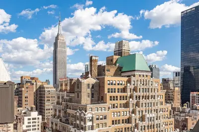 a view of a large building in a city at Courtyard by Marriott Times Square West in New York